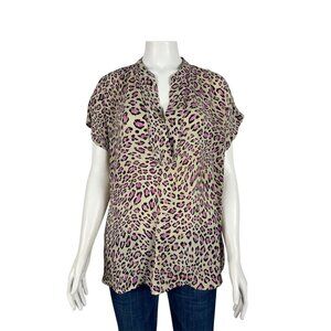 Marled Essentials Large Short Sleeve Lightweight Shirt Leopard Print